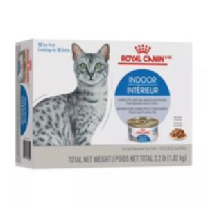 Royal Canin Feline Health Nutrition Indoor Adult Morsels In Gravy Canned Cat Food - 12 can pack