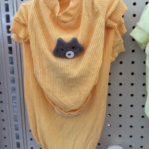 Dog clothe with small cat on back (size L) yellow