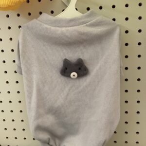 Dog clothe with small cat on back (size M) cream