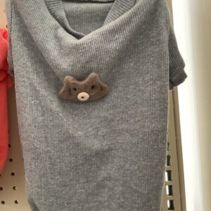 Dog clothe with small cat on back (size M) grey