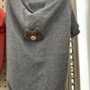 Dog clothe with small cat on back (size S) grey