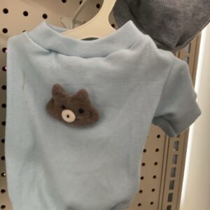 Dog clothe with small cat on back (size S) light blue