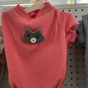 Dog clothe with small cat on back (size S) peach