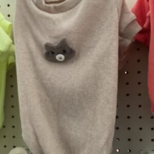 Dog clothe with small cat on back (size XL) cream