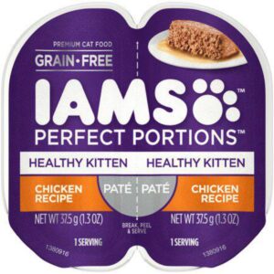 IAMS Perfect Portions Grain Free Paté Premium Wet Cat Food Chicken Recipe Healthy Kitten