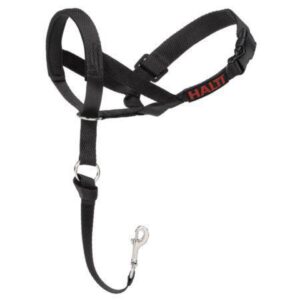 Halti Headcollar Size 4 Black, UK Bestselling Dog Head Harness to Stop Pulling on The Lead, Easy to Use, Padded Nose Band, Adjustable & Reflective
