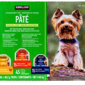 Kirkland Signature Wet Dog Food, Pâté Variety Pack, 45 x 99 g
