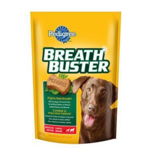 PEDIGREE Breath Buster Snack Food for Dogs with Eucalyptus Oil and Parsley