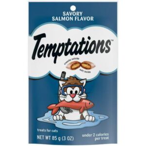 Temptations Salmon Flavor Crunchy Soft Topper for Cat (12 Count)